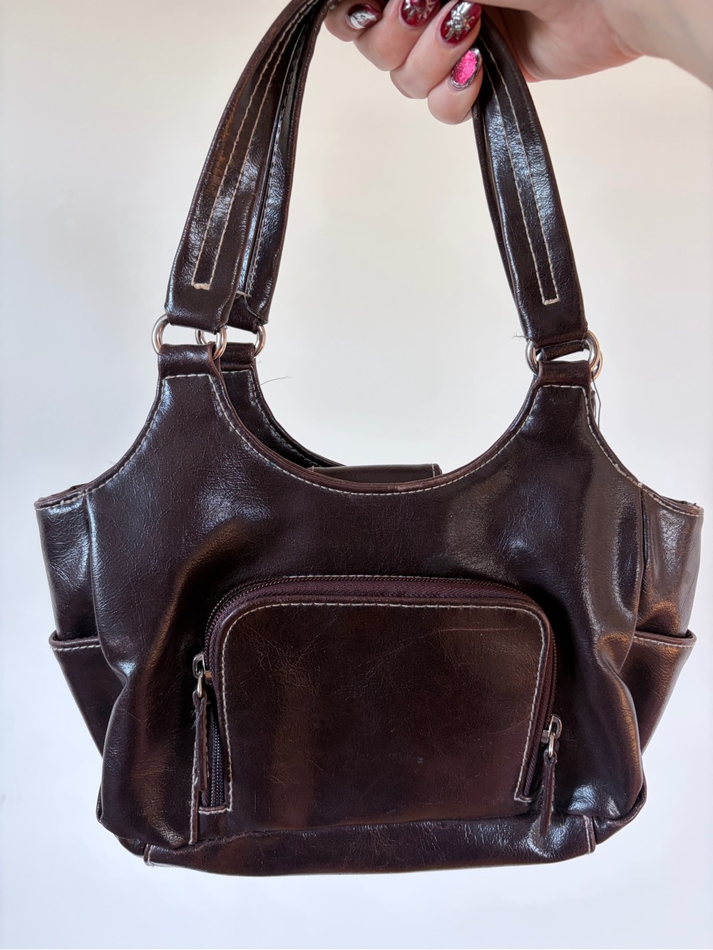 Classic Brown Leather Shoulder Bag